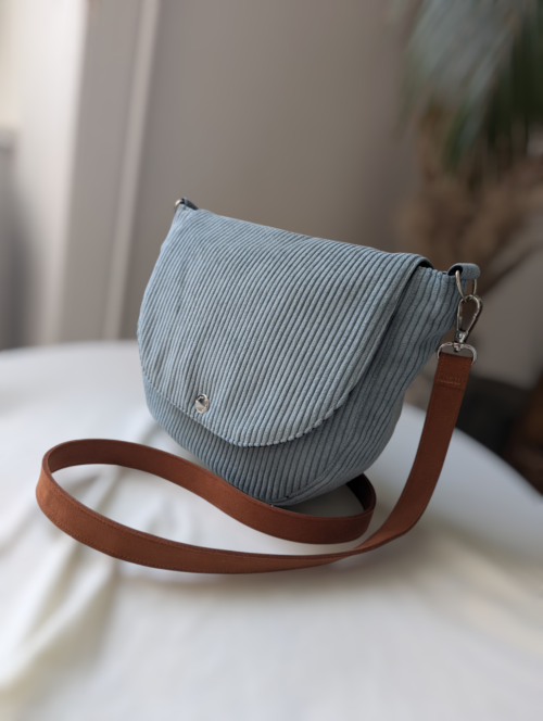 sac interchangeable velours bleu