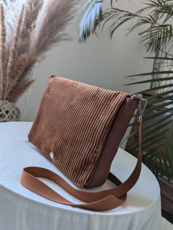 sac femme velours camel