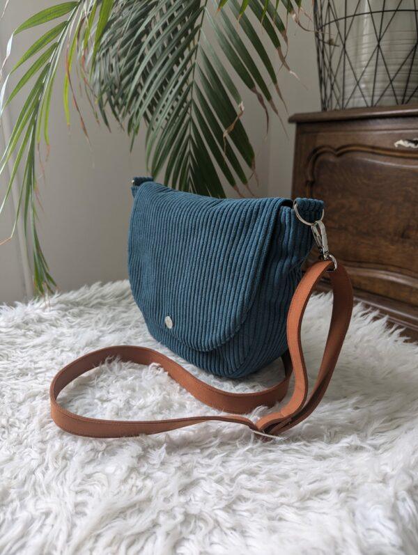 sac interchangeable velours bleu