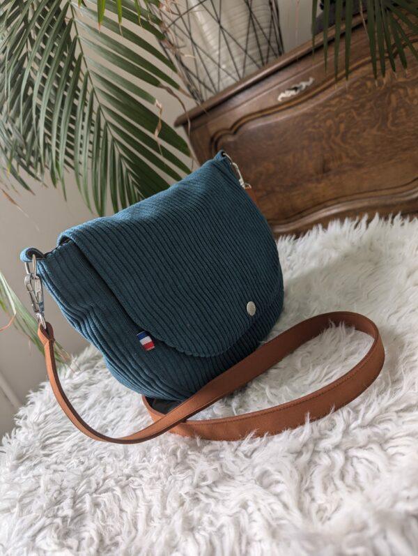 sac interchangeable velours bleu