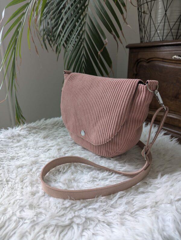 sac interchangeable velours rose