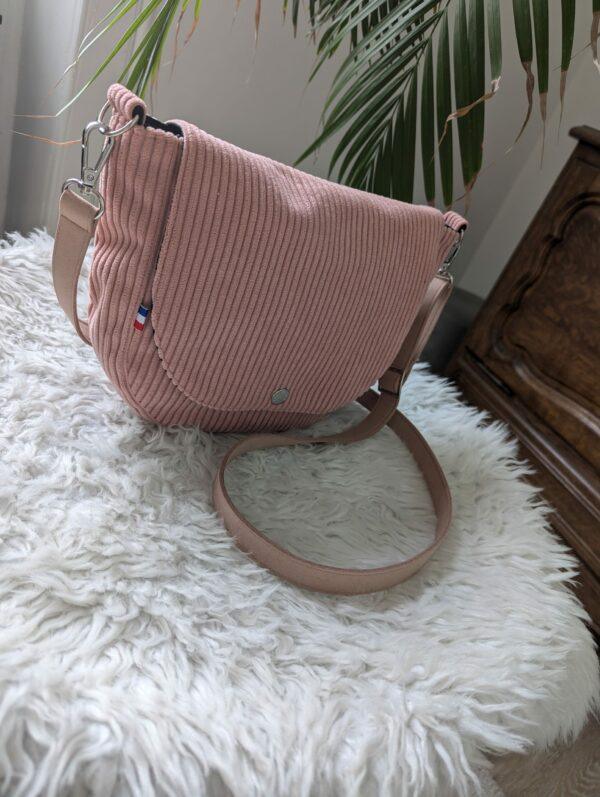 sac interchangeable velours rose