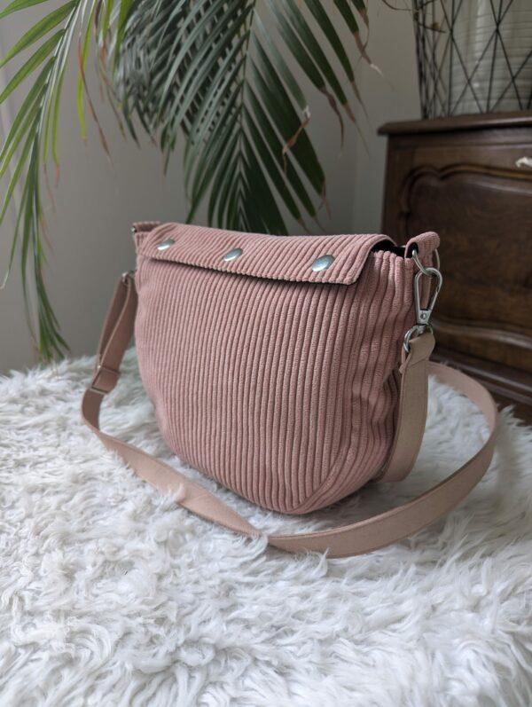 sac interchangeable velours rose