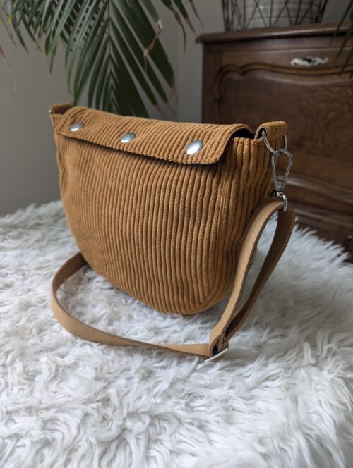sac interchangeable velours jaune