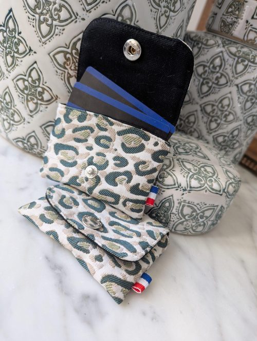 porte carte léopard